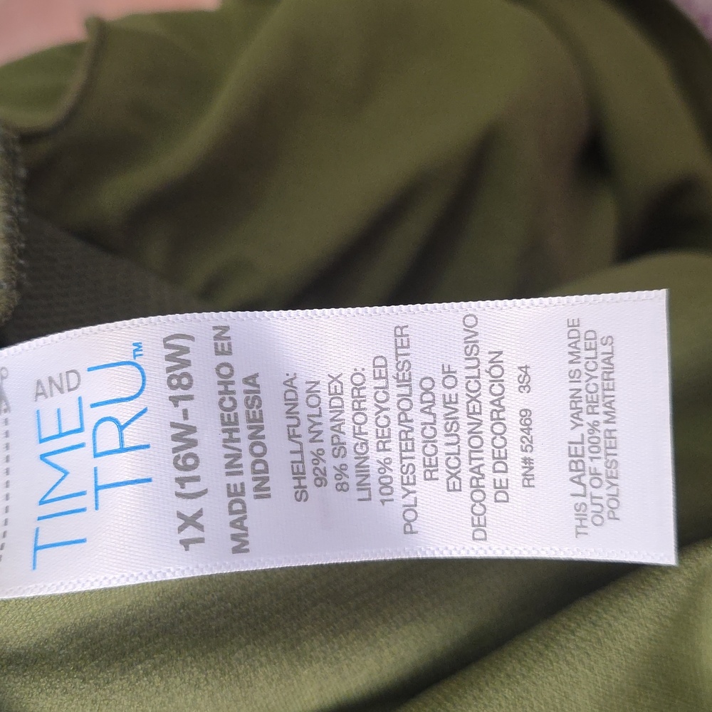 Time and Tru Olive Green Swimwear - Picture 5 of 5